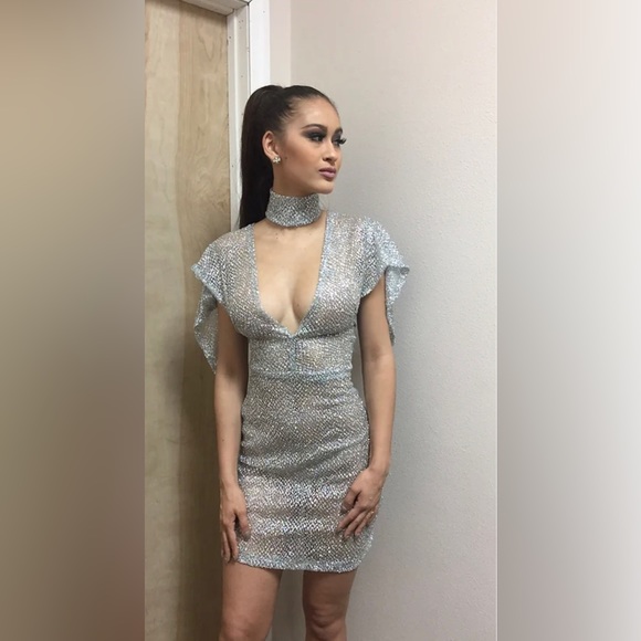 FANCY BY FRANCESCA WATSON GENTLY USED SHORT PARTY SPARKLING FORMAL DRESS - Picture 3 of 7